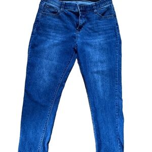 Blue Straight Leg Jeans with Classic Indigo Wash